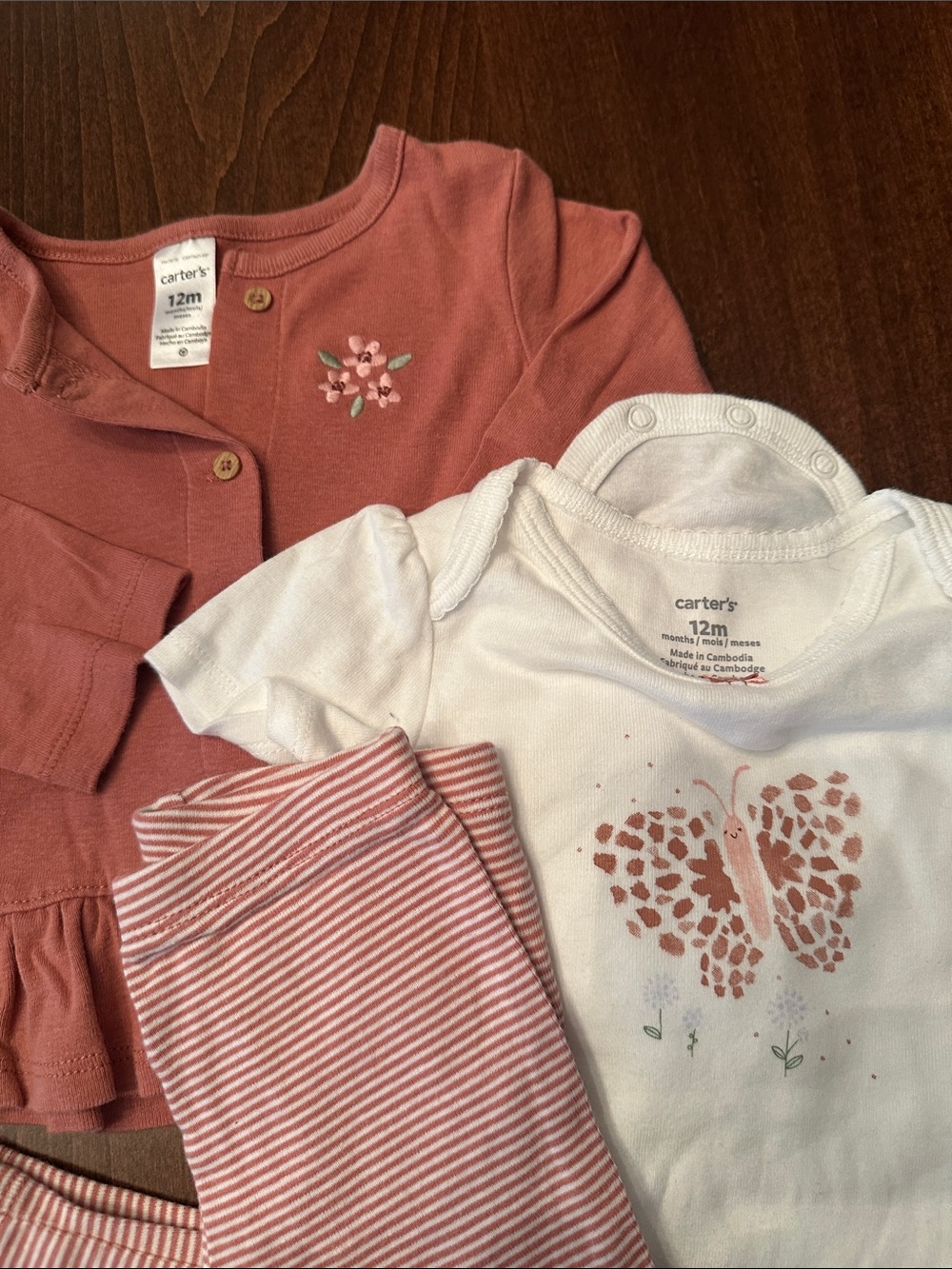 Carter’s Baby Girl Fall Clothes Set - Navy, Pink, Rose - Picture 6 of 10